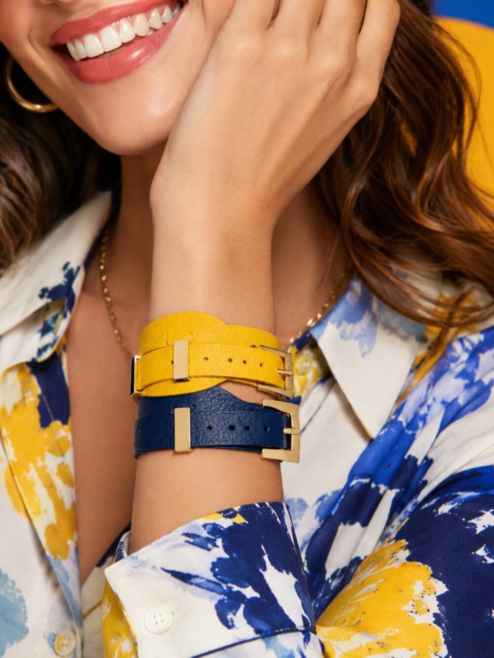 New Anthro Vibe Buckle Up Vegan Leather Wrap Cuff Bracelet in 5 Color Options - Picture 3 of 13